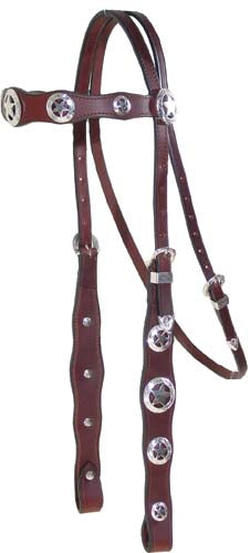 Tahoe Tack Patriotic Silver Star Concho Leather Western