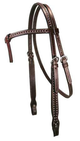 Tahoe Red River Spotted Knotted Headstall USA Leather