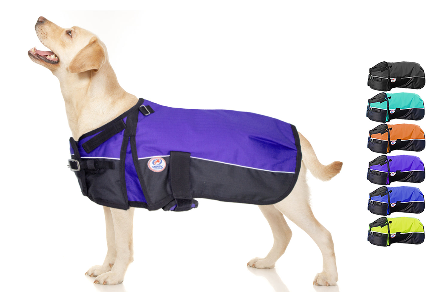 Horse-Tough Reflective 600D Waterproof Ripstop Nylon Winter Dog Coat large purple