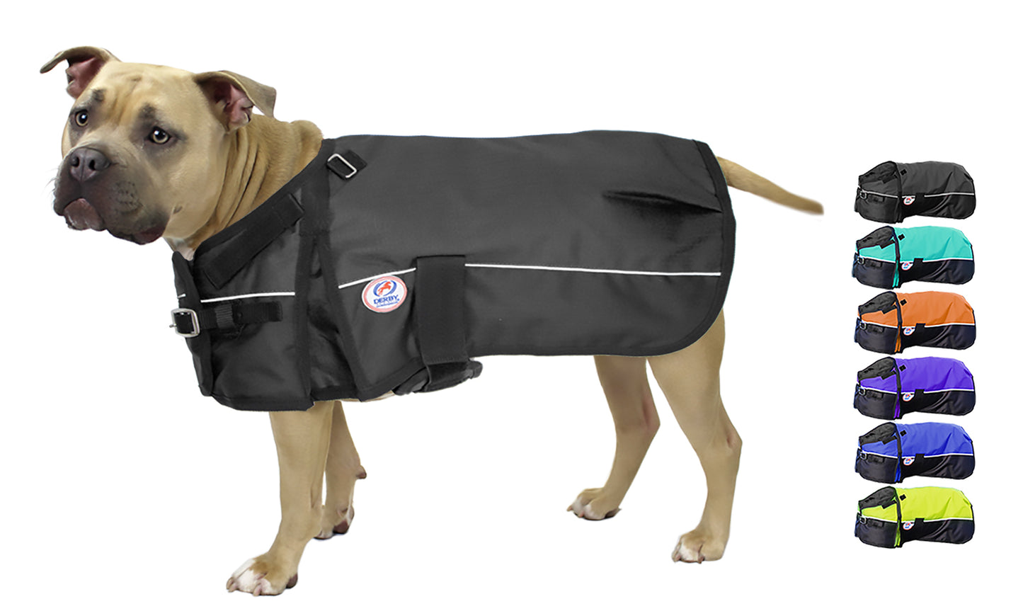 Horse-Tough Reflective 600D Waterproof Ripstop Nylon Winter Dog Coat medium black