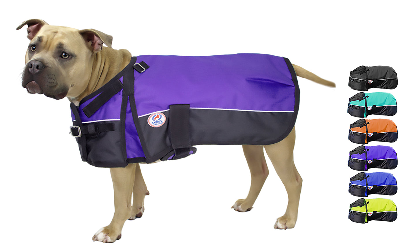 Horse-Tough Reflective 600D Waterproof Ripstop Nylon Winter Dog Coat medium purple