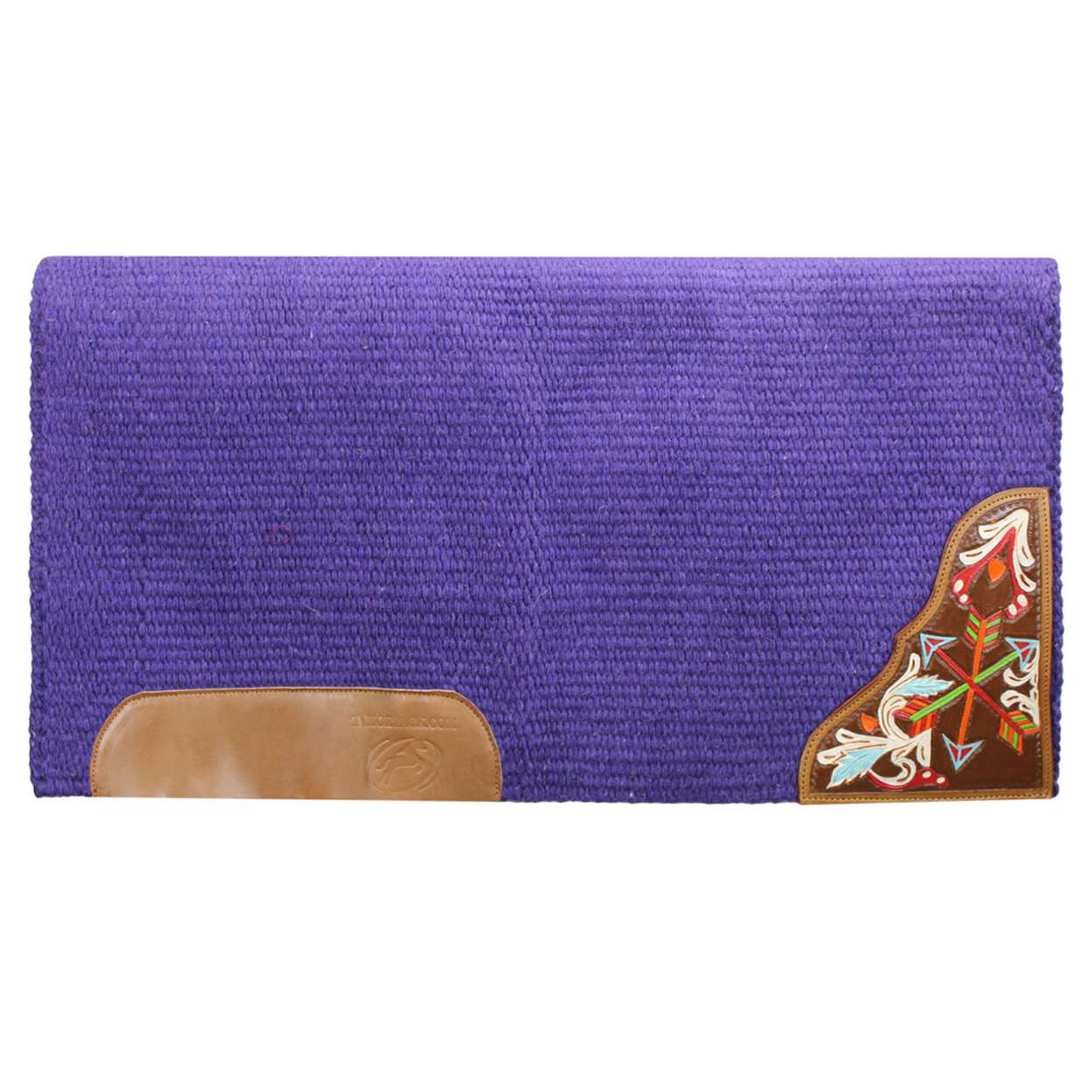 Tahoe Tack 34" x 36" Kaye Arrow Solid New Zealand Wool Western Saddle Blanket Purple Color