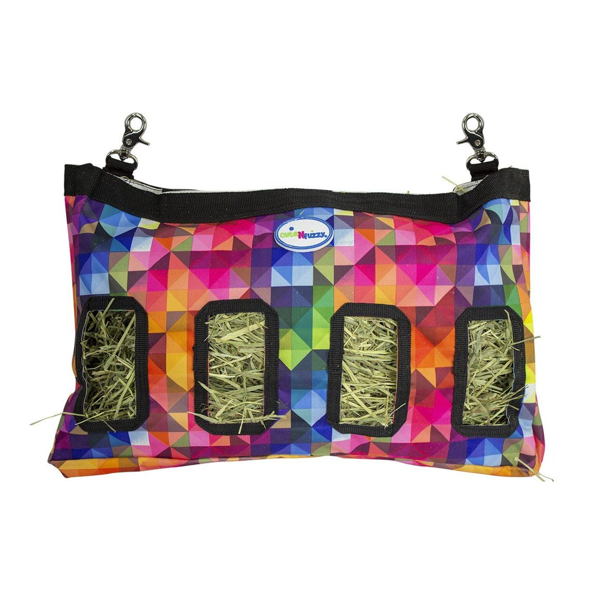 CuteNfuzzy Patented Medium Hay Bag Small Pets Rainbow