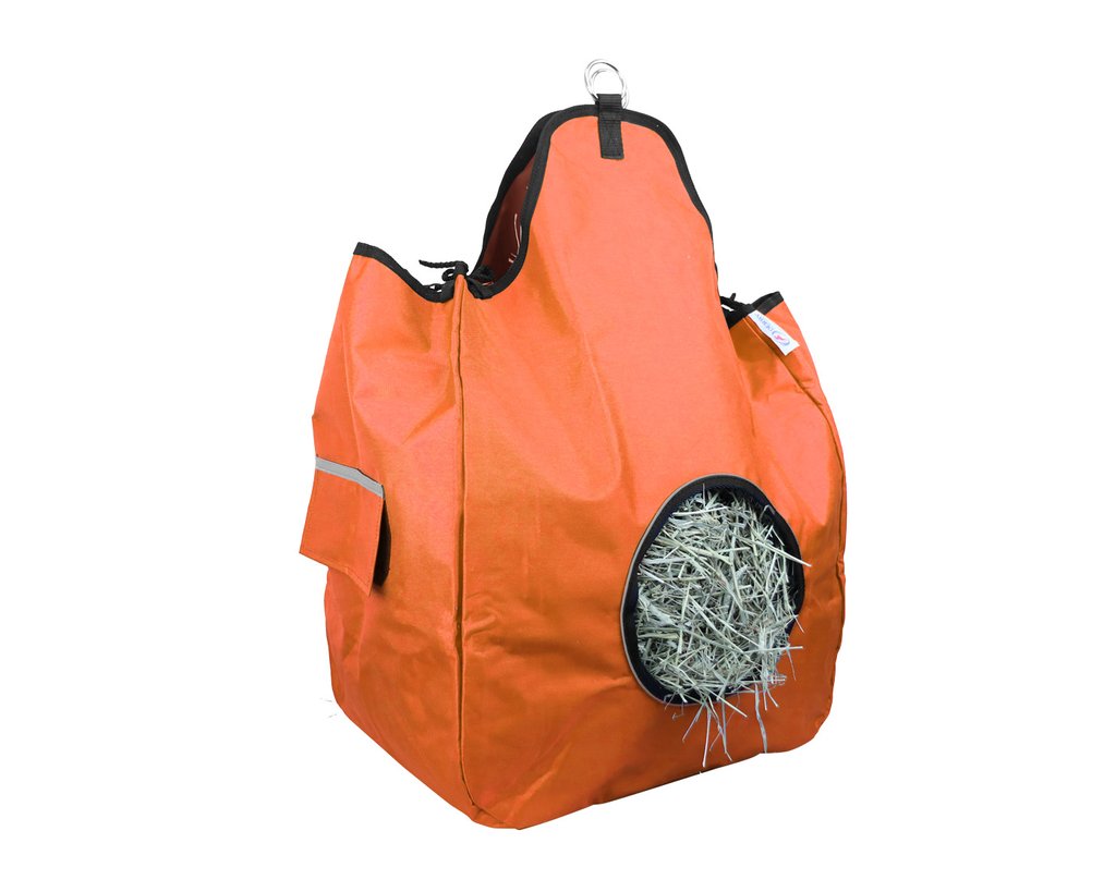 Paris Tack Patented 1200D Horse Hay Bag with Mesh Ventilation Flaps Orange colors