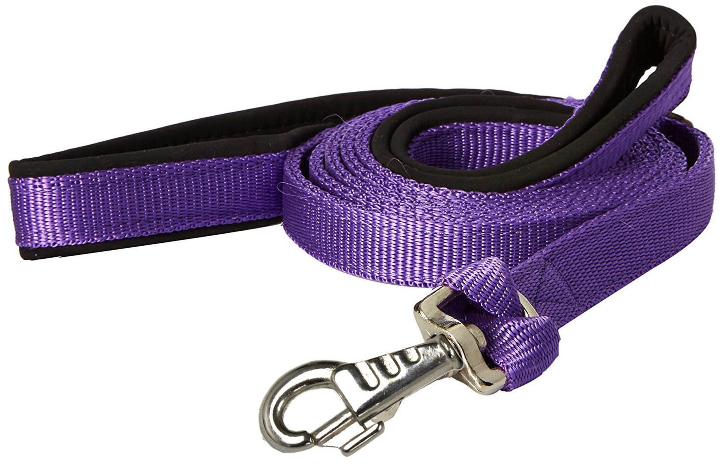 Padded Double Handle Dog Leash Warranted Replaceable Snap Purple main