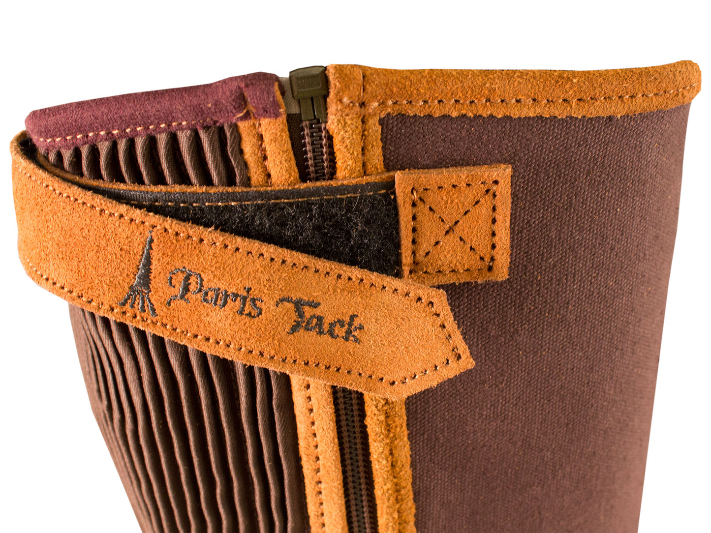 Paris Tack Canvas & Suede Leather Half Chaps velcro