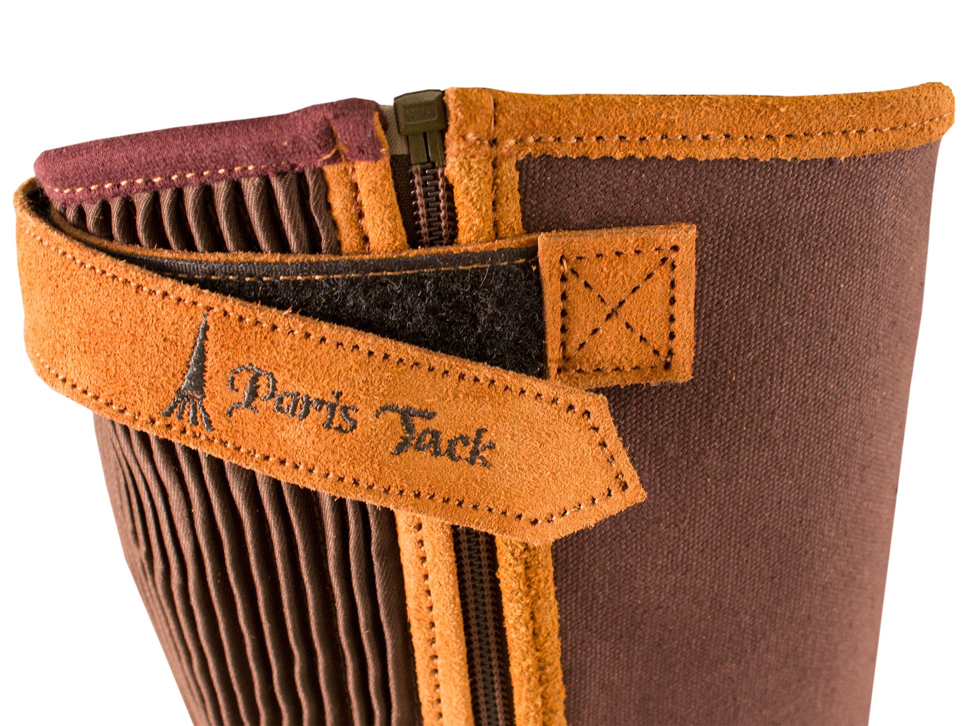 Paris Tack Canvas & Suede Leather Half Chaps velcro
