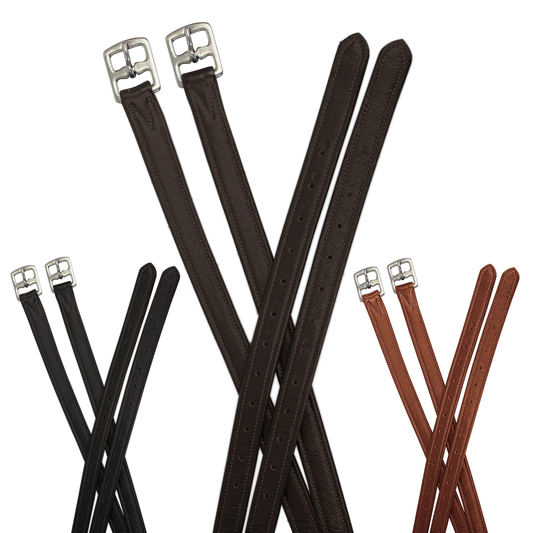 Paris Tack Super Soft Triple Layer 1" Wide English Stirrup Leathers and Stainless Steel Hardware