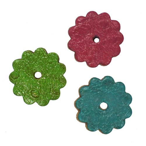 Ostrich Print Leather Rosettes