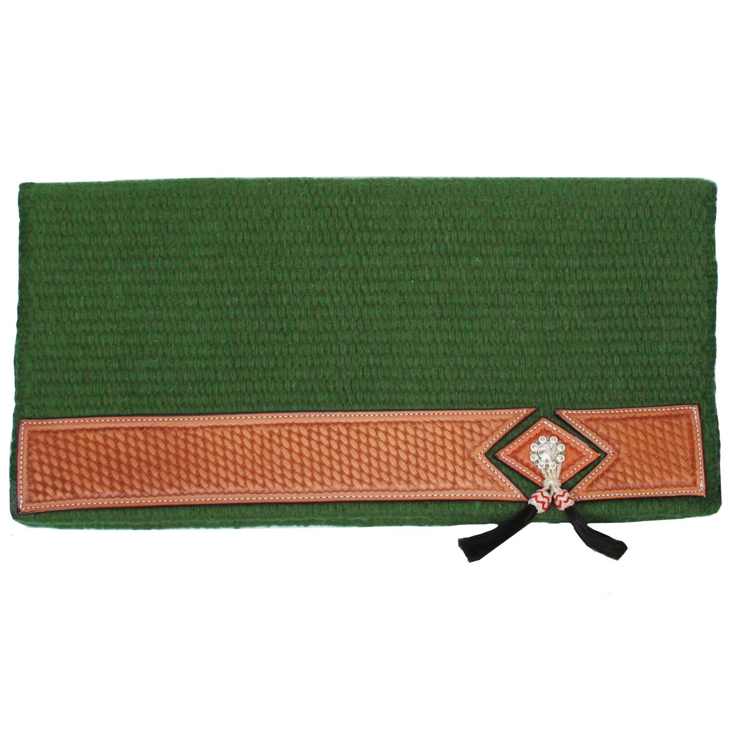 Pony New Zealand Wool Saddle Blankets Wear Leathers USA Leather Green Color