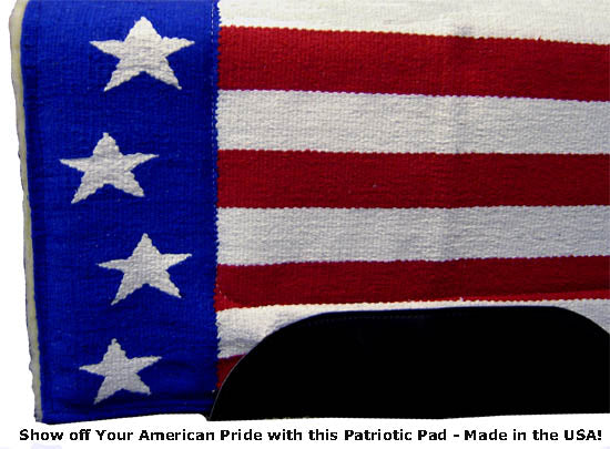 Woven Patriotic Saddle Pad with Fleece Lining Closeup