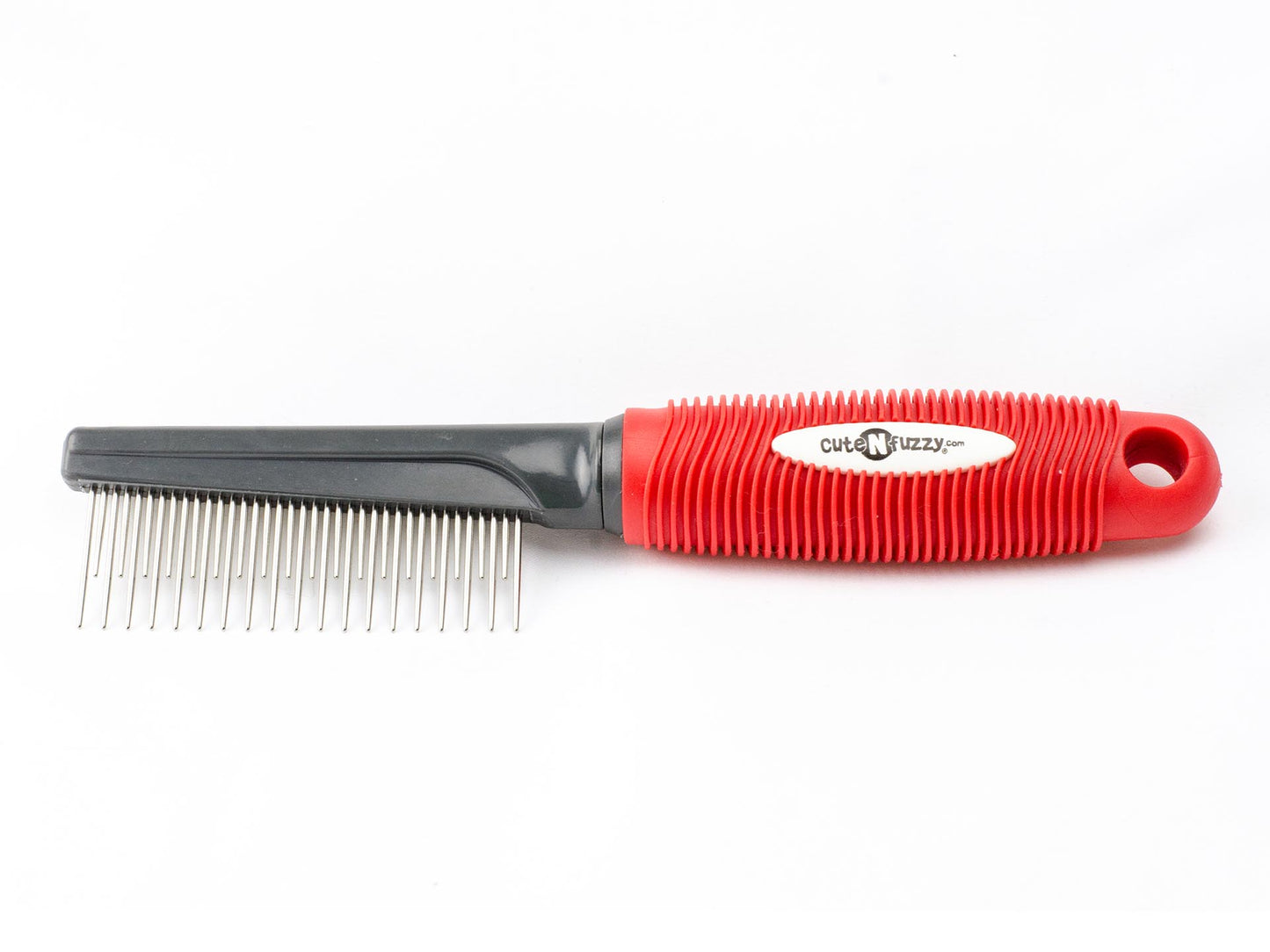 Ultimate Pet Shedding Comb by cuteNfuzzy® With Red Handle