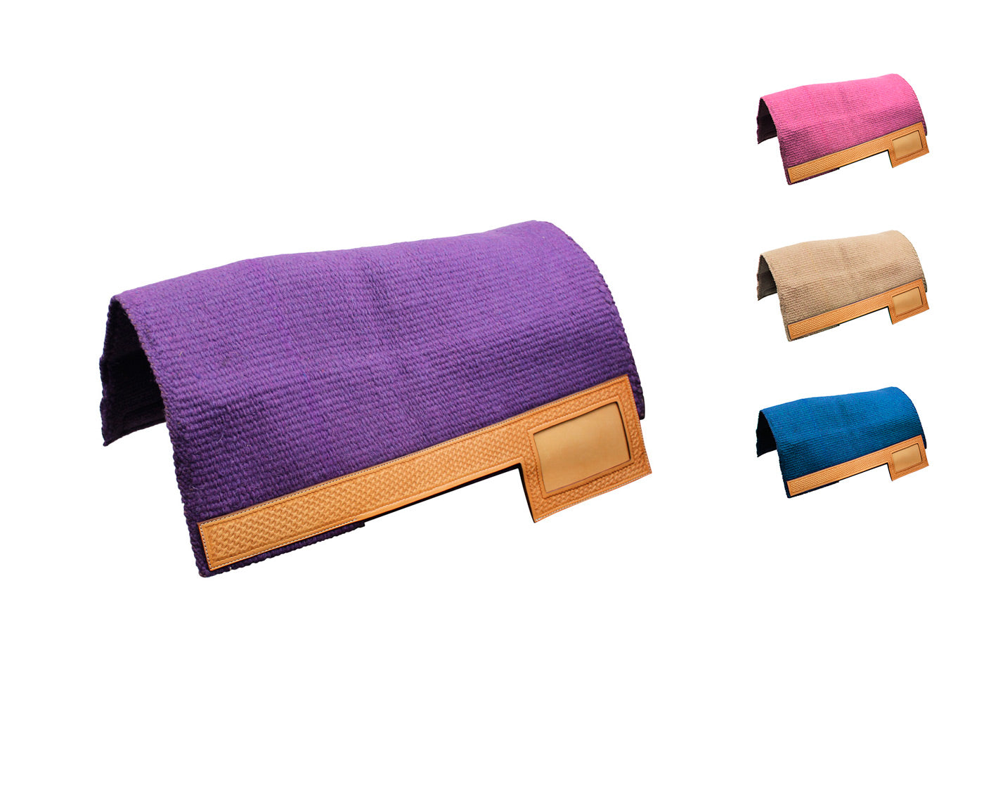 Tahoe Tack Heavy-Duty New Zealand Wool Showring Saddle Blanket / Pad with Leather Wears