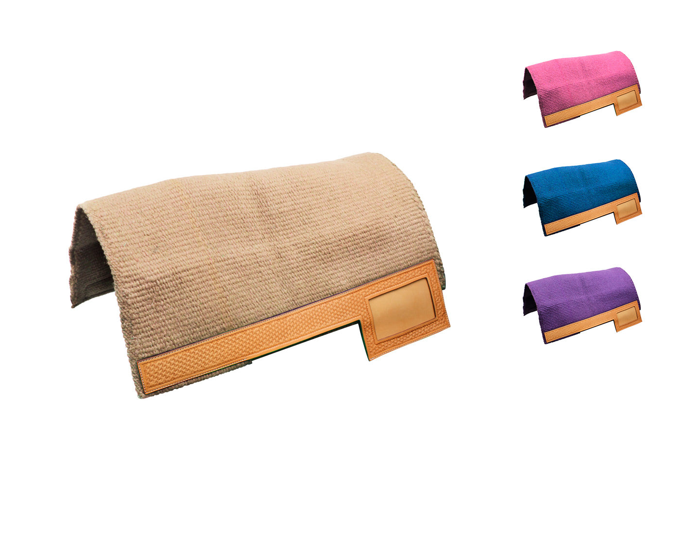 Tahoe Tack Heavy-Duty New Zealand Wool Showring Saddle Blanket / Pad with Leather Wears and Number Slot all colors