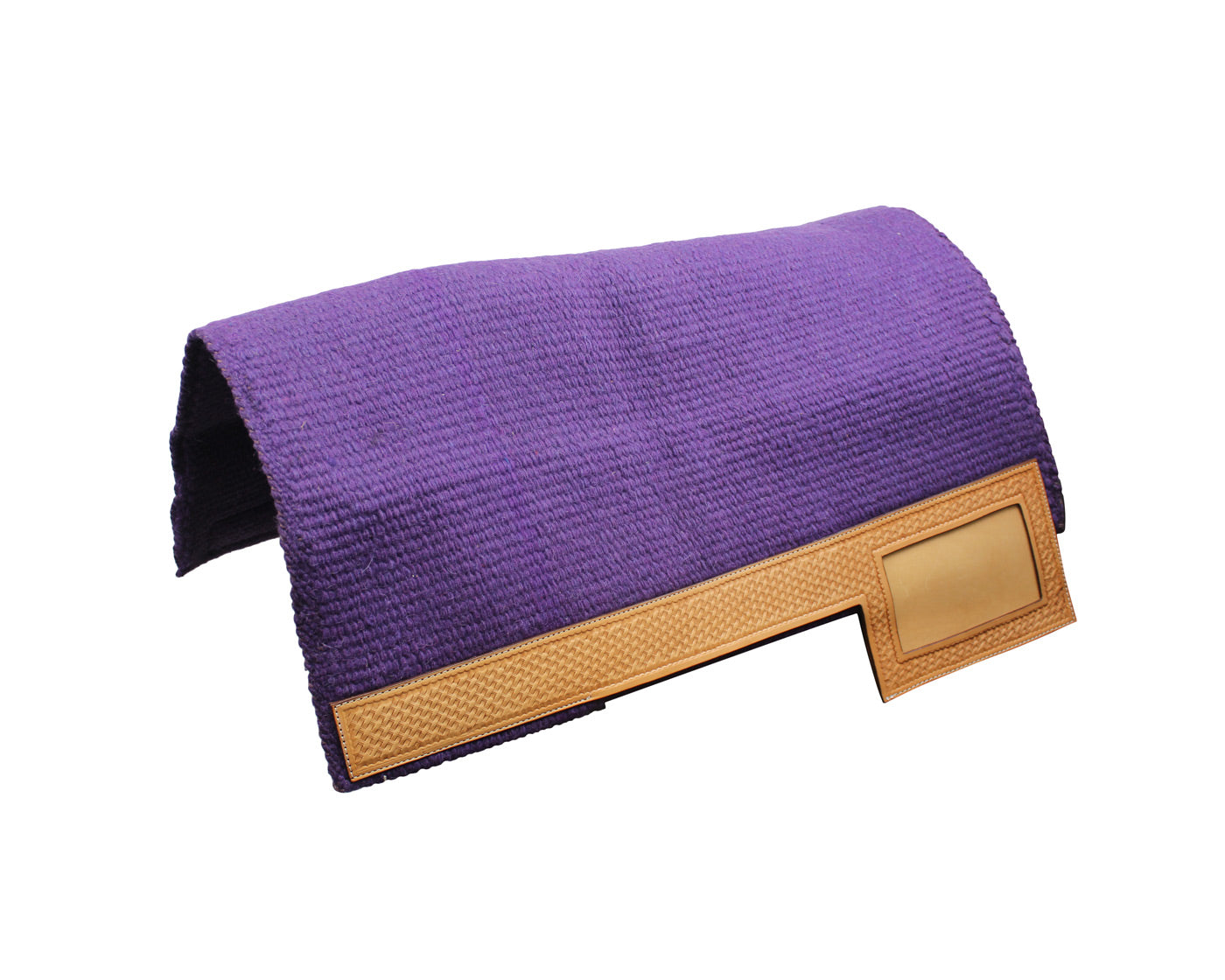 Tahoe Tack Heavy-Duty New Zealand Wool Showring Saddle Blanket / Pad with Leather Wears Main purple color