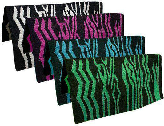 Tahoe Tack Zebra Print Handwoven Solid Wool Saddle Blankets