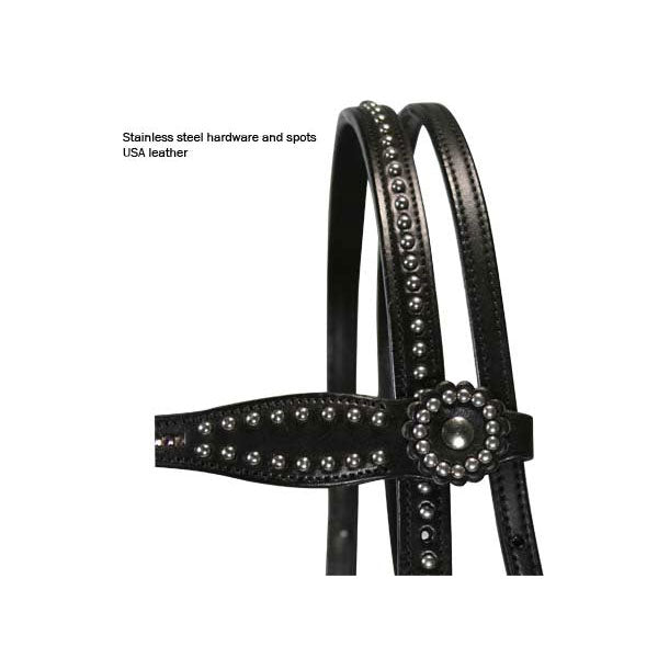 Tahoe Black Diamond Crystal Headstall & Breast Collar Set USA Details