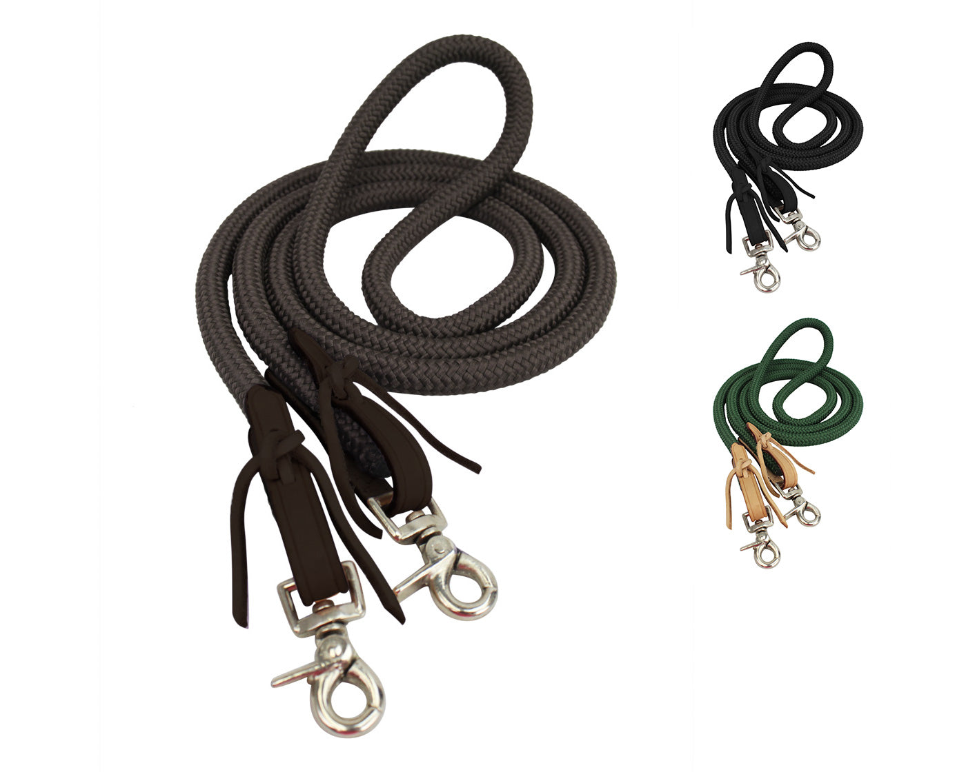 Tahoe Nylon Barrel Reins Brown Color Set
