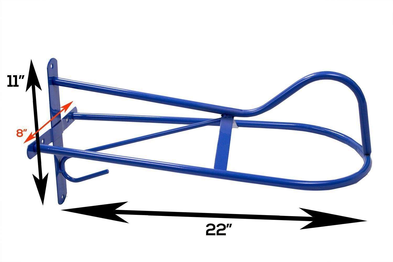 Derby Wall Mount Western or English Saddle Rack with Bridle Hook Dimensions