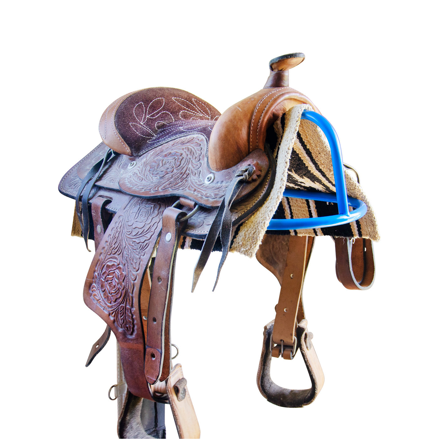 Derby Wall Mount Western or English Saddle Rack with Bridle Hook holding saddle