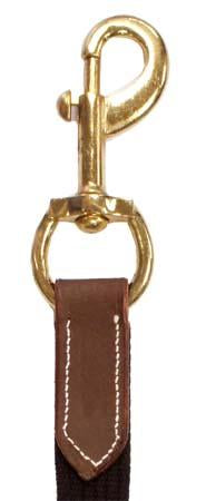 Matching Leather and Web Lead with Brass Snap Stopper
