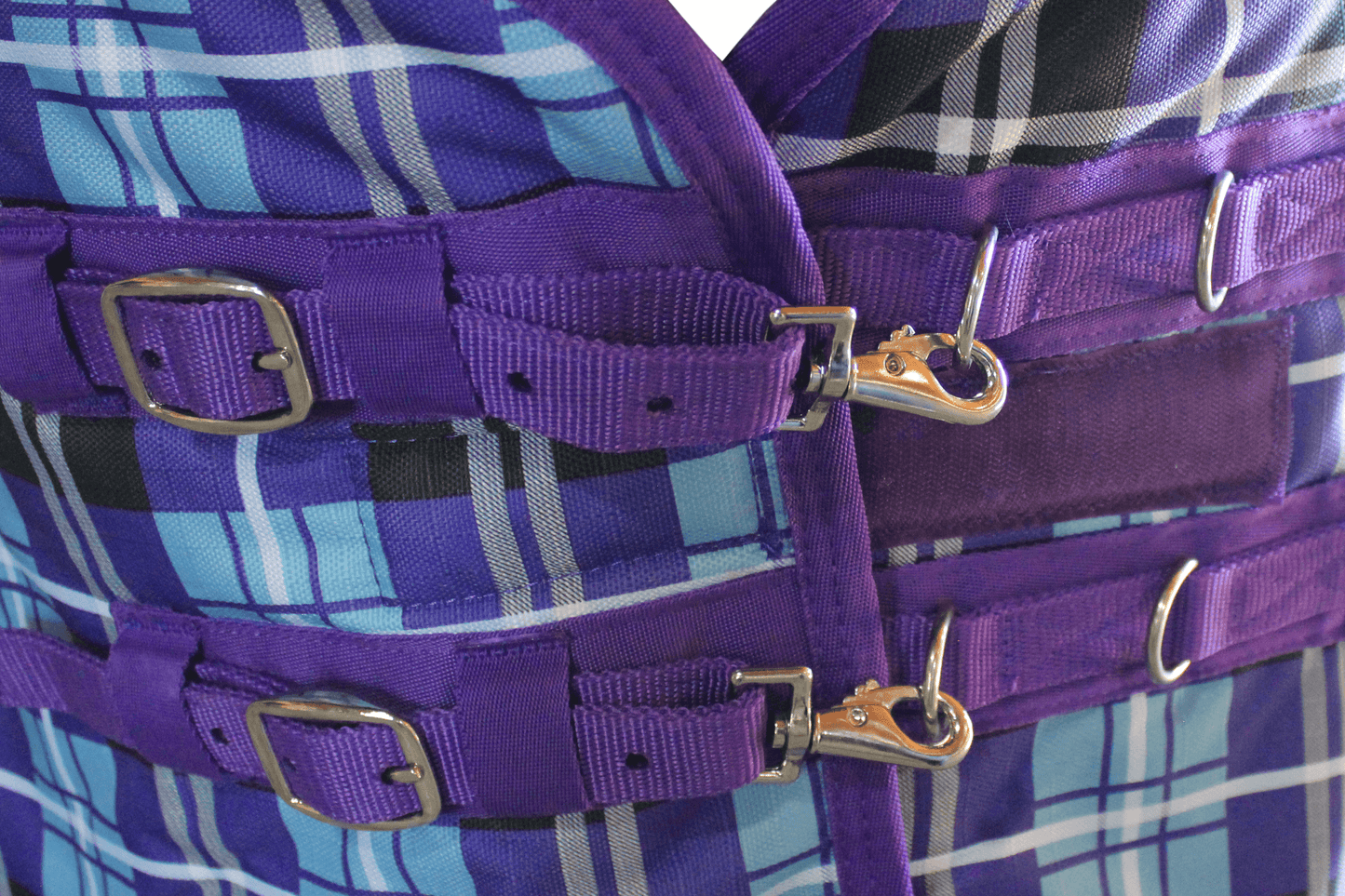 Derby Originals Arctic Purple Plaid 1200D Heavy Weight Winter Horse Turnout Blanket 300g Chest Buckle