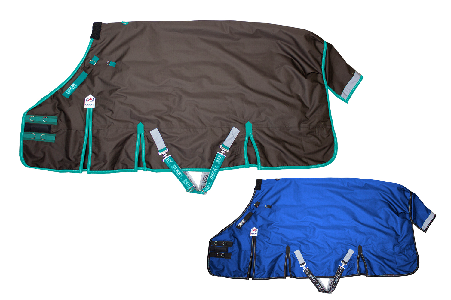Derby Originals Nordic Tough 1200D Ripstop Waterproof Reflective Winter Horse Turnout Blanket Brown blue