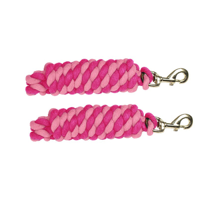 Derby Originals Striped Multicolor 10’ Cotton Lead Ropes Lot of 2 with Rust Proof Brass Snaps Pinks