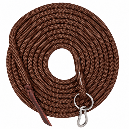 Tahoe Tack Heavy Duty 22 Ft Horse Lunge Line – Double Braided Yacht Rope with Stainless Steel O-Ring, Carabiner & Leather Popper – 1-Year Warranty