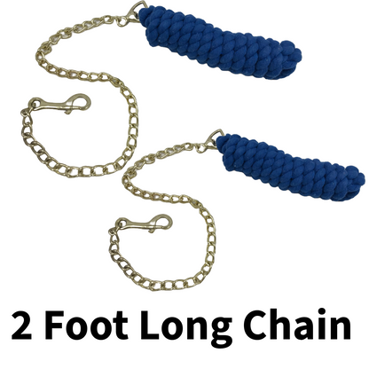 Derby Originals 10' Braided Cotton Lead Rope with 2' Stud Chain - Set of 2 Detail