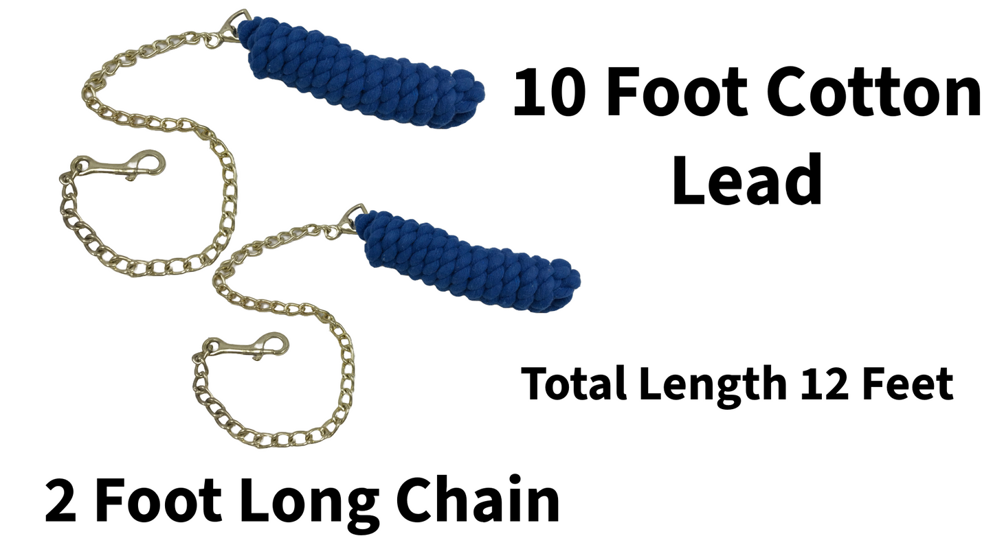 Derby Originals 10' Braided Cotton Lead Rope with 2' Stud Chain - Set of 2 Length Image