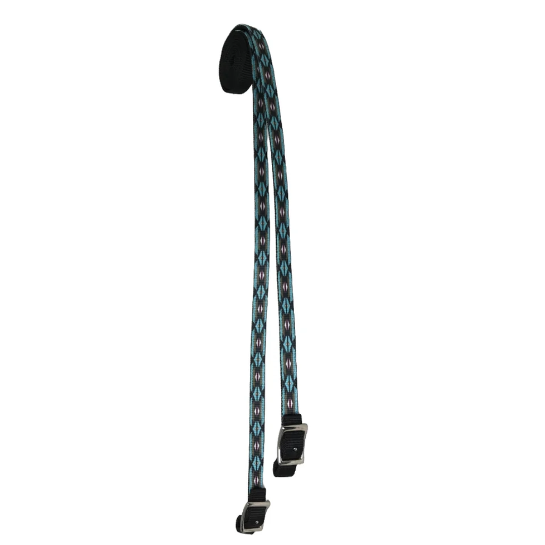 TAHOE TACK PATTERNED DOUBLE LAYER NYLON WESTERN  REINS FOR HORSES-Size Full Horse