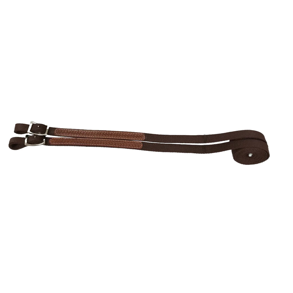 Tahoe Tack Basket Weave Leather Over Brown Nylon Headstall, Breast Collar