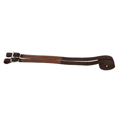 Tahoe Tack Basket Weave Leather Over Brown Nylon Headstall, Breast Collar