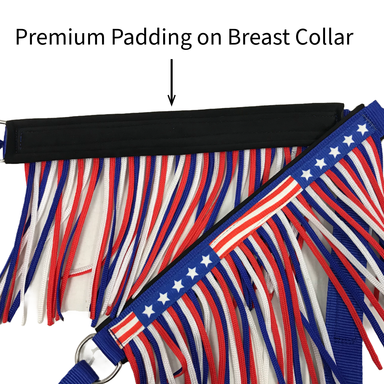 Tahoe Tack American Flag Double Layered Nylon Patriotic Padded Headstall, Reins or  Breast Collar
