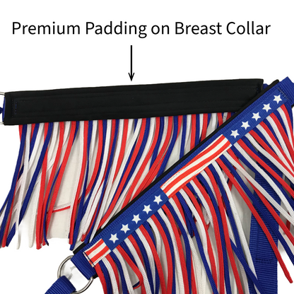 Tahoe Tack American Flag Double Layered Nylon Patriotic Padded Headstall, Reins or  Breast Collar