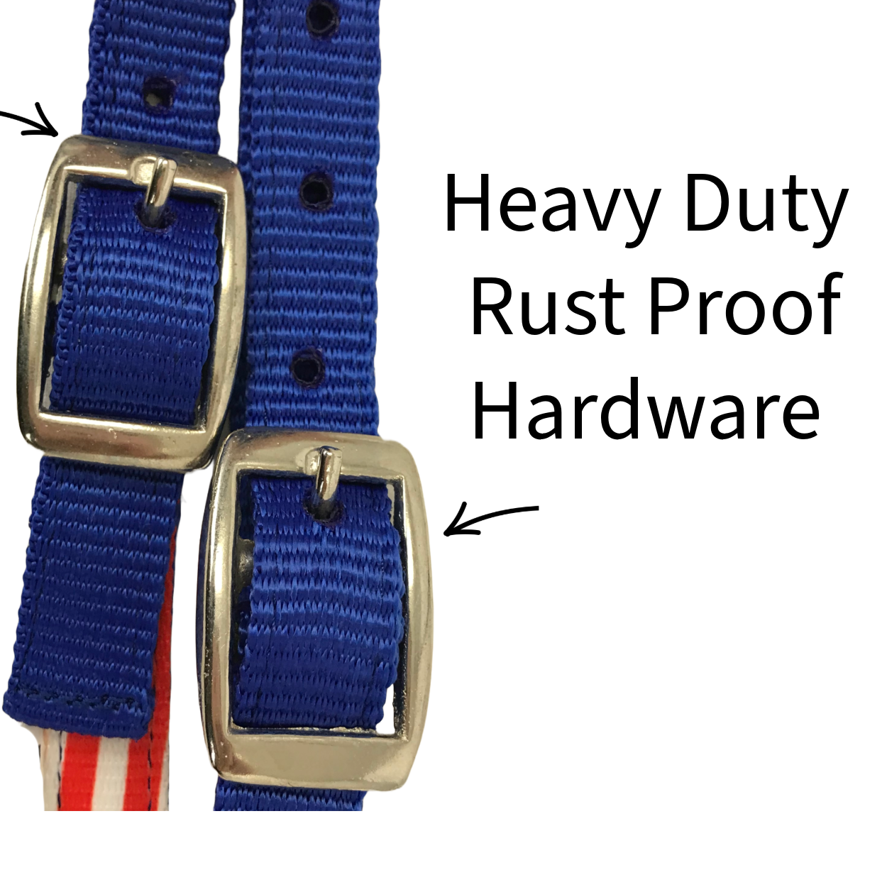Tahoe Tack Double Layered Nylon Patriotic Padded Headstall and Reins Rust Proof And Heavy Duty
