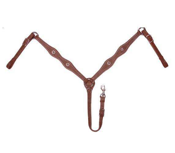 Tahoe Tack Caballero Star Concho Western Breast Collar USA Leather