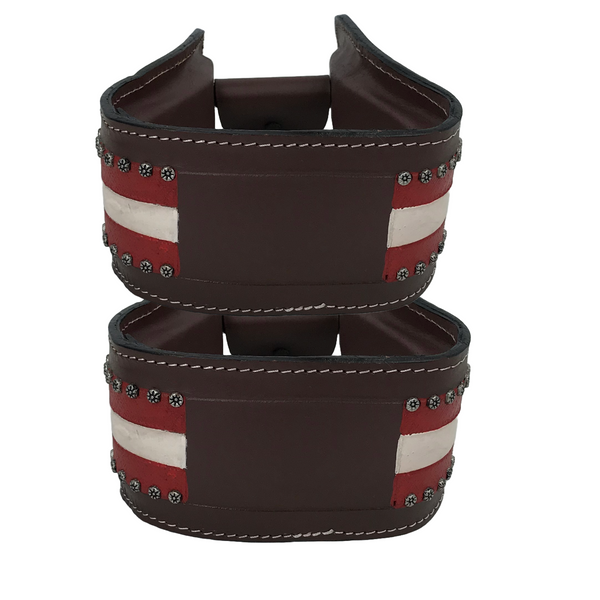 Tahoe Tack Patriotic American Flag Leather Adult Western Stirrups