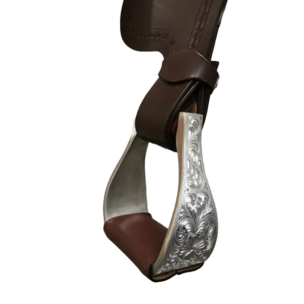 Tahoe Tack Engraved Heavyweight Adult Western Bell Show Stirrups for Western Saddles