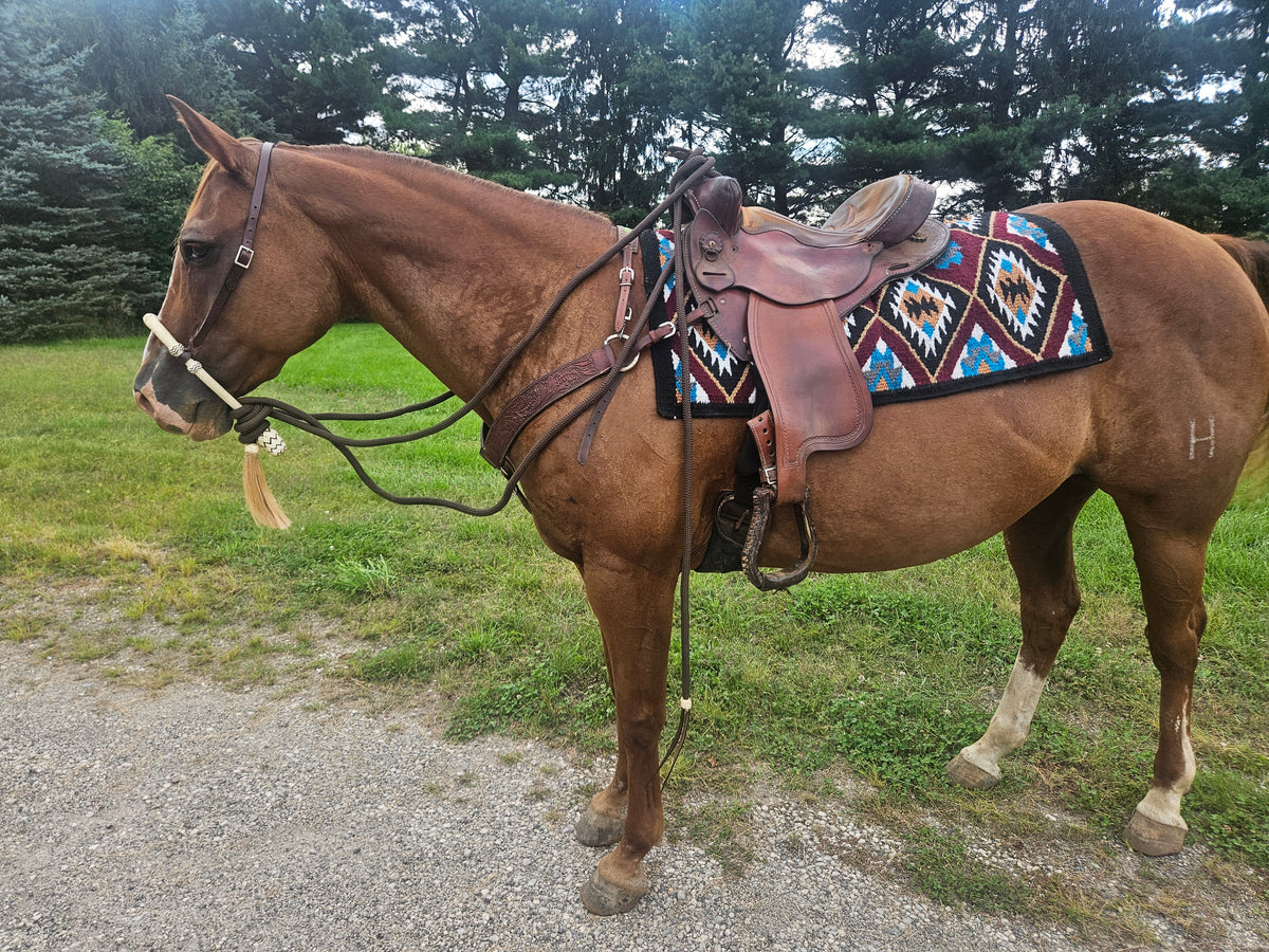 Tahoe Tack Burgundy Navajo Collection New Zealand Wool  34" X 36" Western Saddle Blanket
