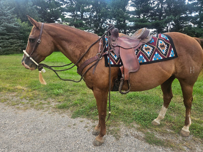 Tahoe Tack Burgundy Navajo Collection New Zealand Wool  34" X 36" Western Saddle Blanket