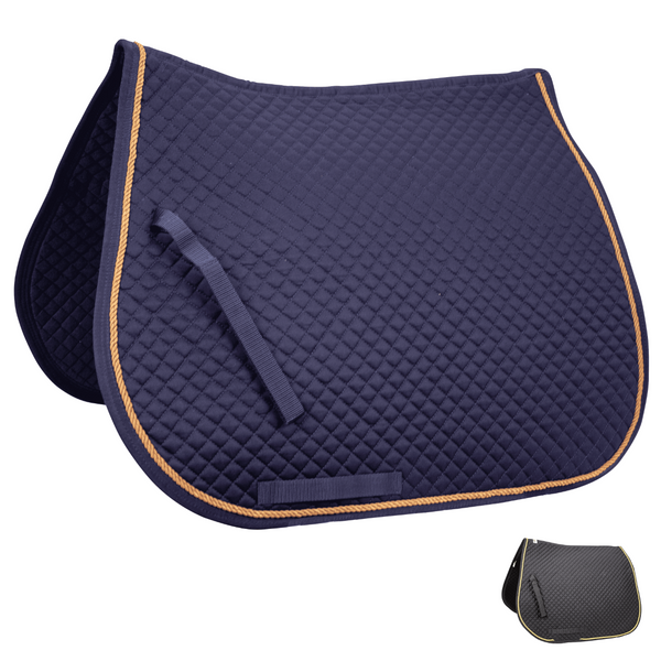 Derby Originals Traditional Dressage Saddle Pad Diamond Quilted with Gold Rope Lining