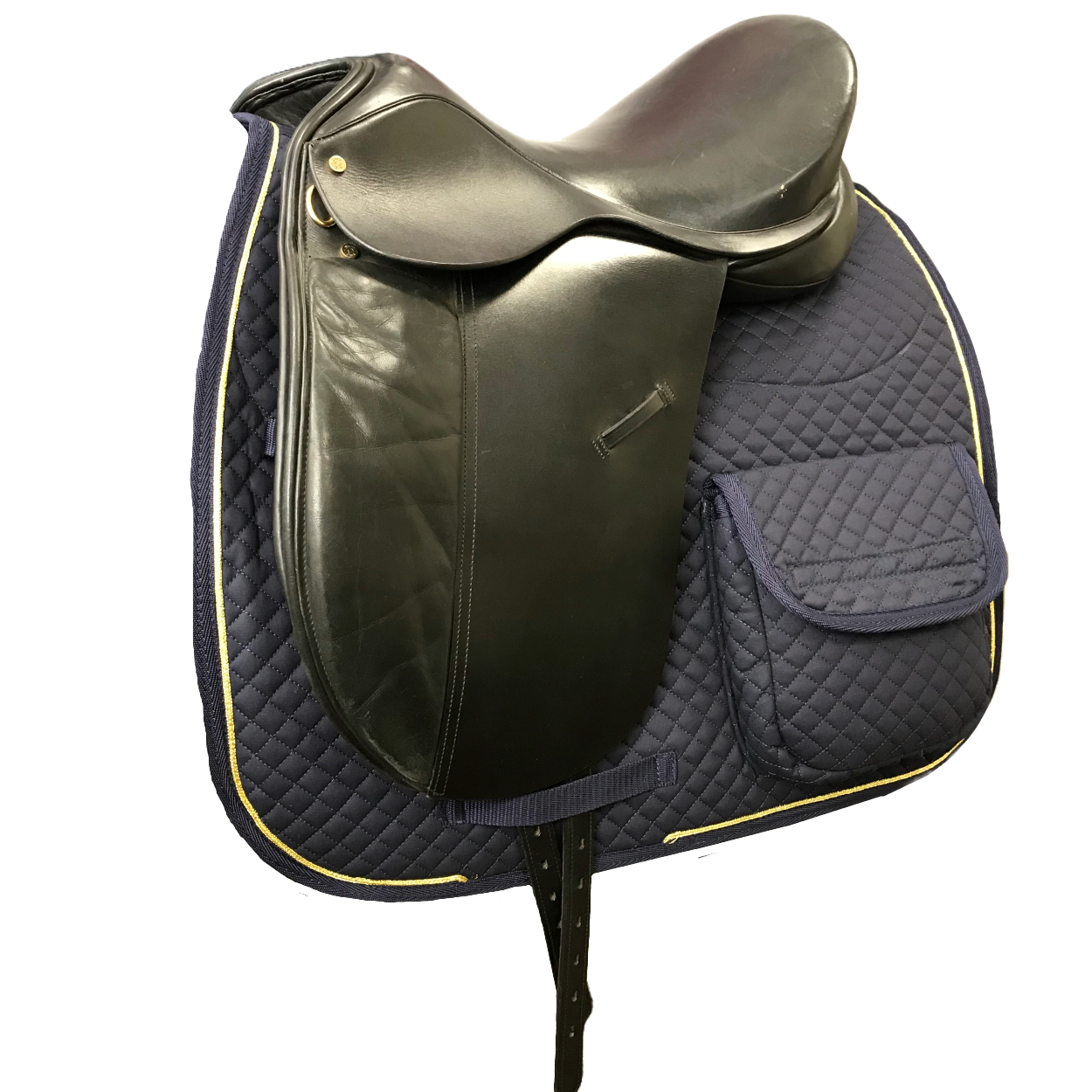 Derby Originals Dressage Australian Saddle Pad with Pockets and Half Fleece White