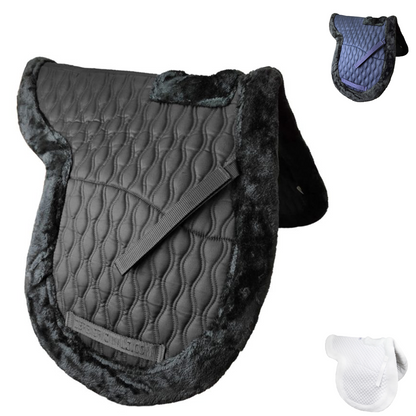 Derby Originals Shaped Wither Relief Dressage English Saddle Pad with Fleece Edging and Contoured Design