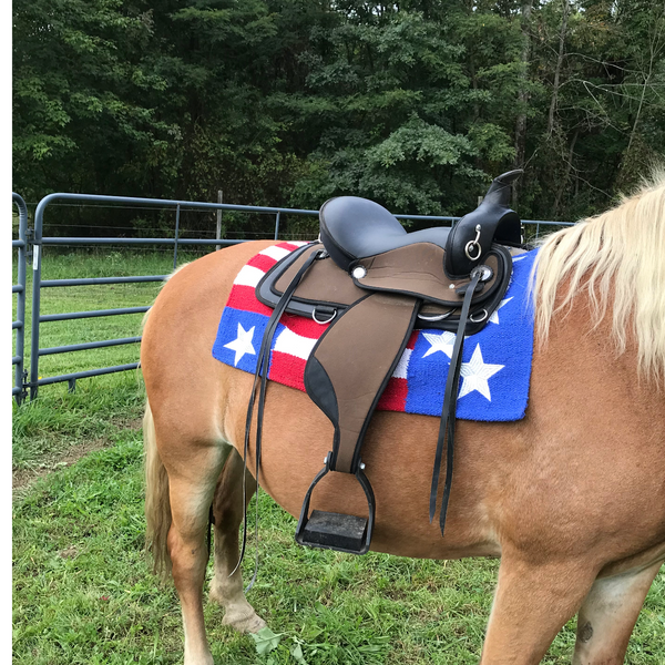 Tahoe Tack Stars and Stripes American Flag Acrylic Western Saddle Blanket 32