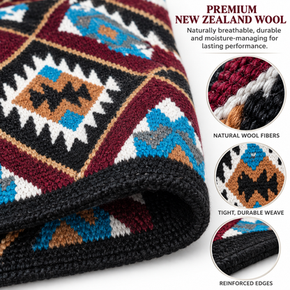 Tahoe Tack Burgundy Navajo Collection New Zealand Wool  34" X 36" Western Saddle Blanket
