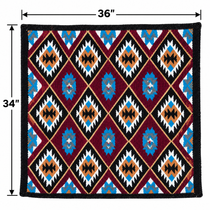 Tahoe Tack Burgundy Navajo Collection New Zealand Wool  34" X 36" Western Saddle Blanket