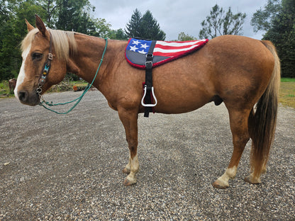 Tahoe Tack American Flag NZ Wool Upper Bareback Pad with Reinforced Stirrups and Girth