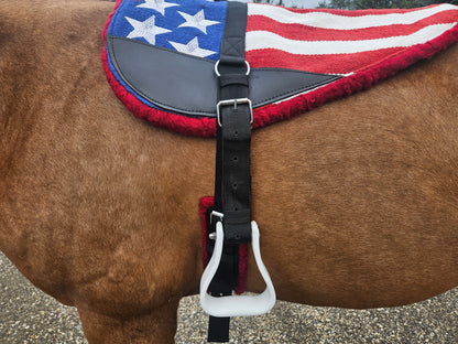 Tahoe Tack American Flag NZ Wool Upper Bareback Pad with Reinforced Stirrups and Girth